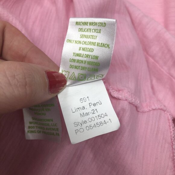 Lilly Pulitzer Etta V-Neck Top Size XXL Pink Cotton - Picture 6 of 6